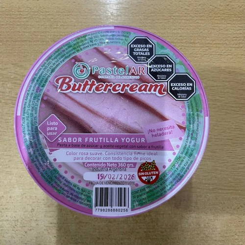 Crema Buttercream Pastelar, sabor Frutilla