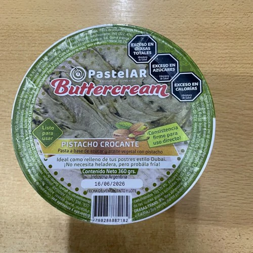 Crema Buttercream Pastelar sabor Pistacho crocante