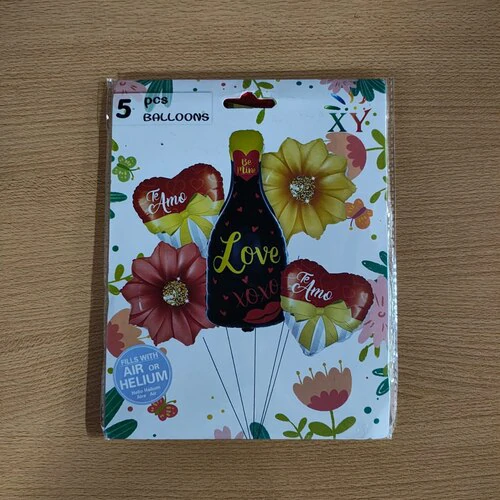 SET DE GLOBLOS SAN VALENTIN 5 PIEZAS