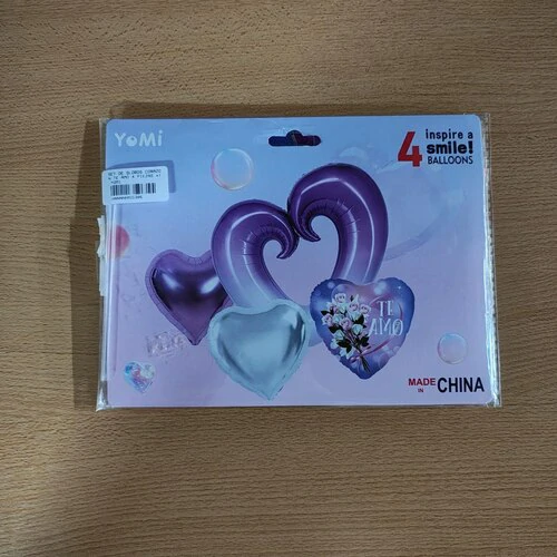 SET GLOBOS CORAZÓN TE AMO 4 PIEZAS