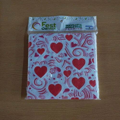 SERVILLETA CORAZON IMPRESA SAN VALENTINA