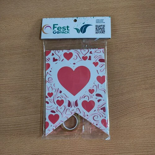 BANDERIN DE CORAZONES SAN VALENTIN